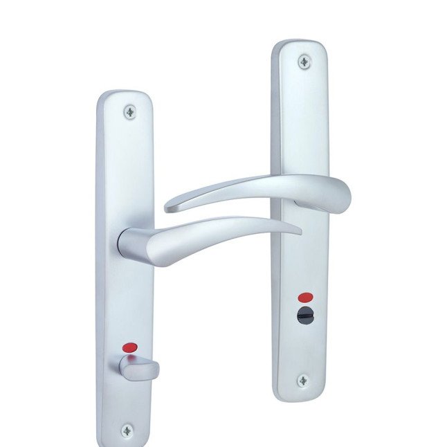 Ручка для дверей ABLOY 18/011 mov-mov WC PLATE 72мм Хром_сатин 34-54мм наскрізь ZN_HCR Комплект, шток 5мм