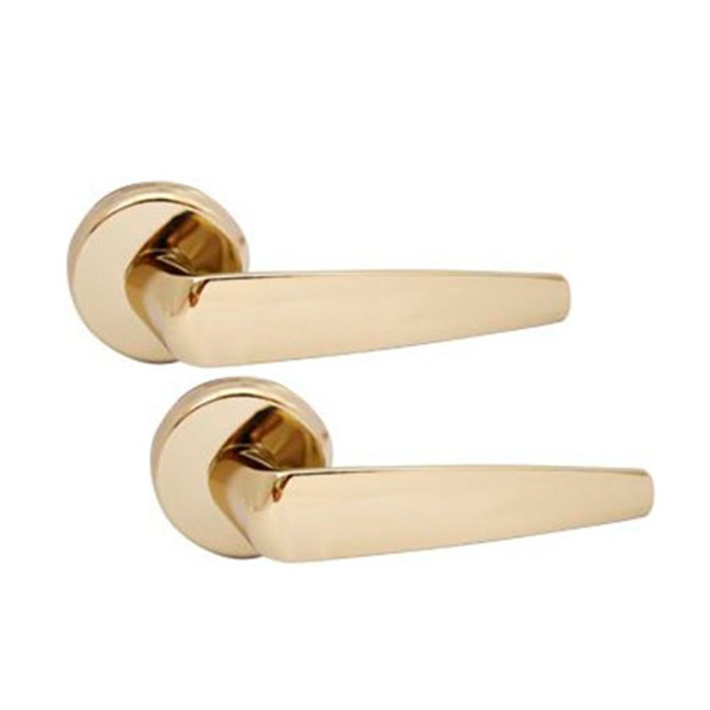 Ручка дверна ABLOY 365/004 mov-mov DIN ROUND Лак_золотистий 35-40мм наскрізь ZN_KULA Комплект