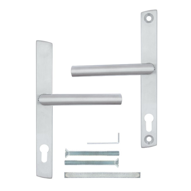 Ручка для дверей ABLOY INOXI 3-19SS/6-6/013 mov-mov PZ PLATE 92мм Нерж.сталь_мат 76-85мм наскрізь Inoxi RST Комплект