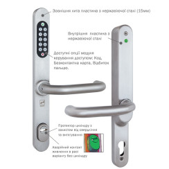 Замок кодовый EFF EFF AnyKey нерж.сталь мат RIGHT 92мм 68-73мм  Замок кодовый EFF EFF AnyKey нерж.сталь мат RIGHT 92мм 68-73мм