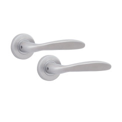 Ручка дверна ROSTEX NAPOLI ES52 mov-mov ROUND Нерж.сталь_мат 38-55мм універсальне NEREZ_MAT Комплект