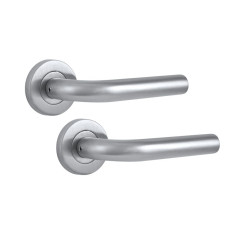 Ручка дверная ROSTEX BERGAMO ES52 mov-mov ROUND нерж.сталь мат 38-55мм универсальное Bergamo NEREZ MAT комплект