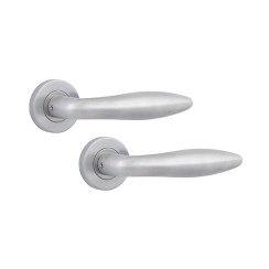 Ручка дверная ROSTEX BOLZANO ES53 mov-mov ROUND нерж.сталь мат 38-52мм насквозь NEREZ MAT комплект