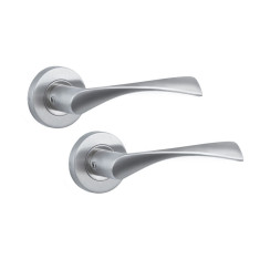 Ручка дверная ROSTEX MILANO ES52 mov-mov ROUND нерж.сталь мат 38-52мм насквозь Milano NEREZ MAT комплект