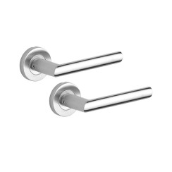 Ручка дверна ROSTEX VERONA ES53 mov-mov ROUND Нерж.сталь_мат 70-80мм наскрізь Verona NEREZ_MAT Комплект