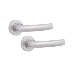 Ручка дверна ROSTEX CORNO ES53 mov-mov ROUND Нерж.сталь_мат 38-52мм наскрізь Corno NEREZ_MAT Комплект