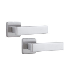 Ручка дверная ROSTEX CASTELO H53 mov-mov SQUARE нерж.сталь мат 38-52мм насквозь Castelo NEREZ MAT комплект