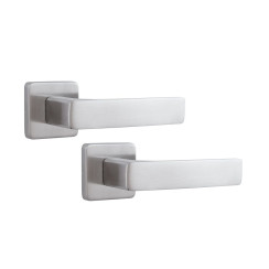 Ручка дверная ROSTEX SAVONA H53 mov-mov SQUARE нерж.сталь мат 38-52мм насквозь Savona NEREZ MAT комплект