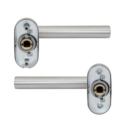 Ручка дверная ROSTEX VIGO ES32 mov-mov OVAL нерж.сталь мат 38-45мм накладное Vigo NEREZ MAT комплект Ручка дверная ROSTEX VIGO ES32 mov-mov OVAL нерж.сталь мат 38-45мм накладное Vigo NEREZ MAT комплект