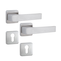 Фурнитура интерьерная ROSTEX RAVENA H53 mov-mov PZ SQUARE нерж.сталь мат 38-52мм насквозь Ravena NEREZ MAT комплект