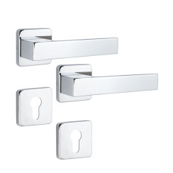 Фурнитура интерьерная ROSTEX RAVENA H50 mov-mov PZ SQUARE хром полированный 38-52мм насквозь Ravena NEREZ POLISHED комплект