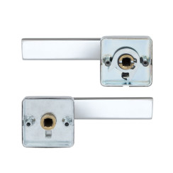 Фурнитура интерьерная ROSTEX RAVENA H53 mov-mov WC SQUARE хром полированный 38-52мм насквозь Ravena NEREZ POLISHED комплект