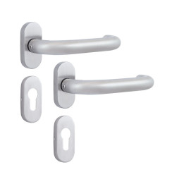 Фурнітура інтер'єрна ROSTEX ALBACETE ES32 mov-mov PZ OVAL Нерж.сталь_мат 38-52мм накладне Albacete NEREZ_MAT Комплект