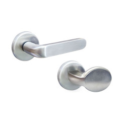 Ручка дверная ROSTEX *ROTONDUM S62 fix-mov ROUND нерж.сталь мат 38-45мм насквозь Slza/Solid NEREZ MAT комплект