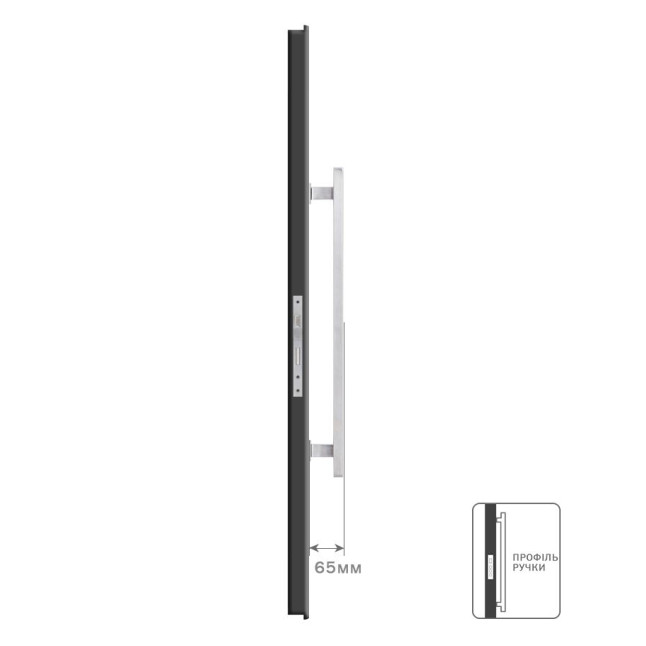 Ручка-скоба ROSTEX ALFA 600 fix SQUARE 500мм Нерж.сталь_мат від 35мм накладне Architect NEREZ_MAT Зовнішній
