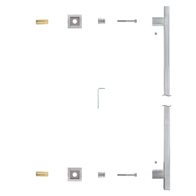 Ручка-скоба ROSTEX ALFA 600 fix SQUARE 500мм Нерж.сталь_мат від 35мм накладне Architect NEREZ_MAT Зовнішній