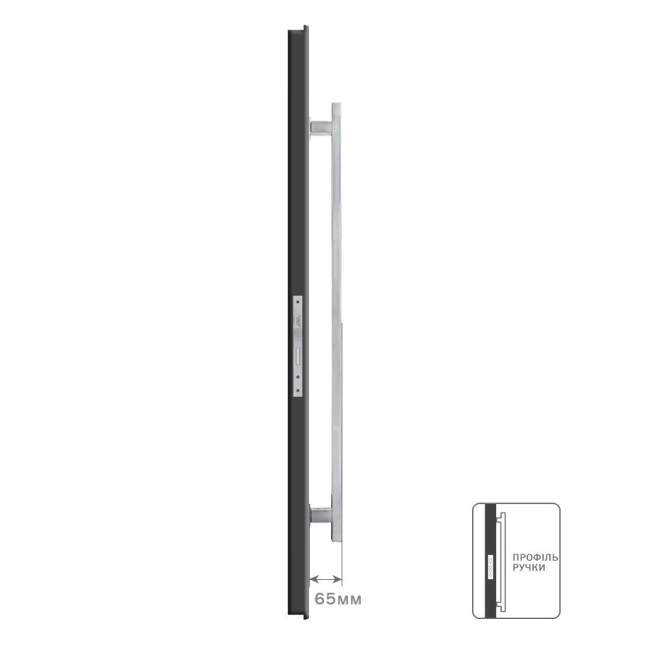 Ручка-скоба ROSTEX ALFA 900 fix SQUARE 800мм Нерж.сталь_мат від 35мм накладне Architect NEREZ_MAT Зовнішній