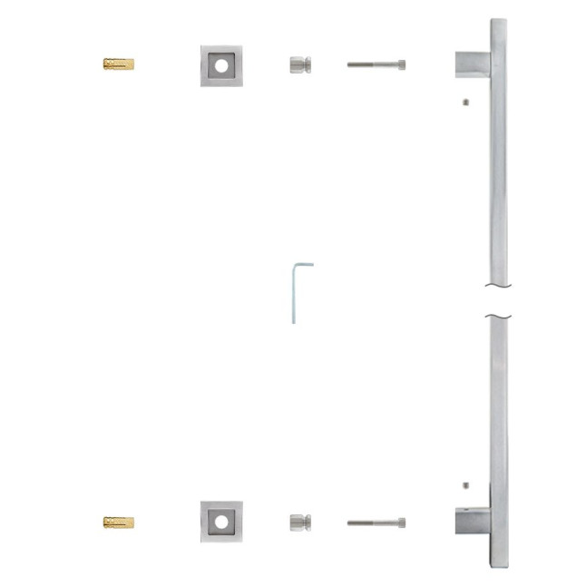Ручка-скоба ROSTEX ALFA 900 fix SQUARE 800мм Нерж.сталь_мат від 35мм накладне Architect NEREZ_MAT Зовнішній