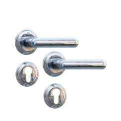 Фурнітура інтер'єрна ROSTEX EXСLUSIVE S52 mov-mov PZ ROUND Хром_полірований 38-52мм накладне Exlcusive CR Комплект