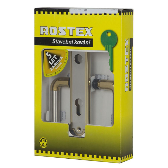 Ручка для дверей Rostex VIKTORIA mov-mov PZ Plate 85мм хром полированный/титан PVD 35-50мм накладные Viktoria CR/TI комплект