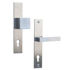 Фурнитура интерьерная ROSTEX SURIVAL 46 fix-mov PZ PLATE 90мм нерж.сталь мат 40-45мм насквозь Surival NEREZ MAT комплект