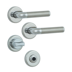 Ручка для дверей ROSTEX REAL SNH55 mov-mov WC ROUND Хром_полірований 40-45мм універсальне Real CR Комплект, шток 5мм