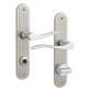 Ручка для дверей Rostex ELEGANT mov-mov WC Plate 72мм хром мат 35-50мм накладные Elegant CR MAT комплект, шток 5мм