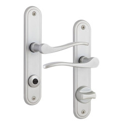 Ручка для дверей ROSTEX ELEGANT mov-mov WC PLATE 72мм Хром_сатин 35-50мм накладне Elegant CR_SAT Комплект, шток 5мм