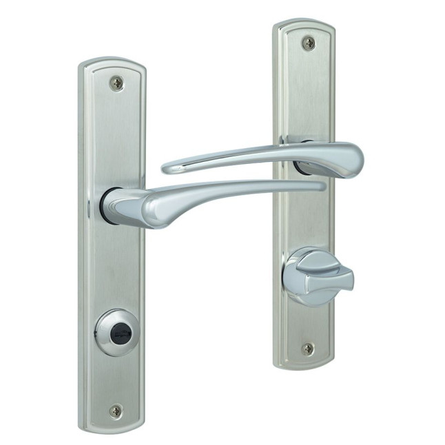 Ручка для дверей Rostex KREDO mov-mov WC Plate 72мм хром мат 35-50мм накладные Kredo CR MAT комплект, шток 5мм