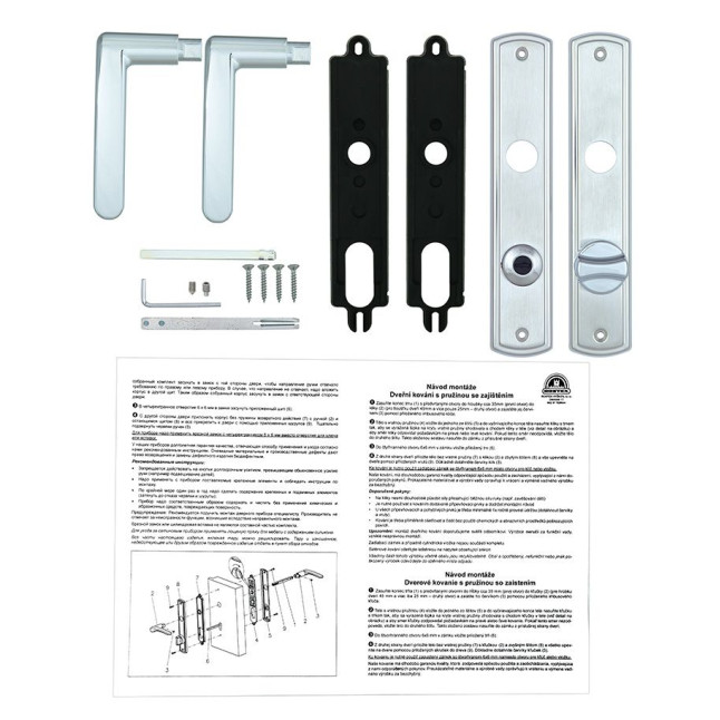 Ручка для дверей Rostex KREDO mov-mov WC Plate 72мм хром мат 35-50мм накладные Kredo CR MAT комплект, шток 5мм
