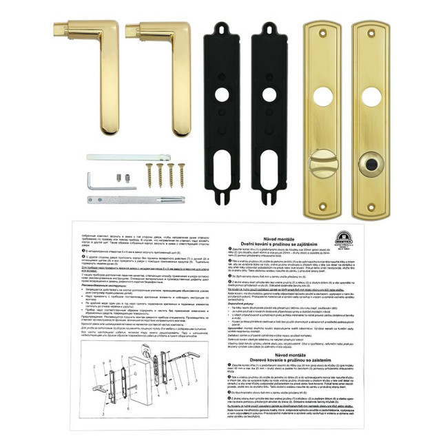 Ручка для дверей Rostex KREDO mov-mov WC Plate 72мм титан PVD 35-50мм накладные Kredo TI комплект, шток 5мм