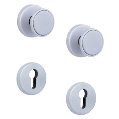 Ручка для дверей ROSTEX EXСLUSIVE SNH55 fix-mov PZ ROUND Хром_сатин 40-55мм універсальне Knob CR_SAT Комплект