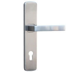 Фурнітура інтер'єрна ROSTEX *ASTRA RX mov PZ PLATE 92мм Нерж.сталь_мат наскрізь Astra NEREZ_MAT Половинка внутрішня права, шток 65мм