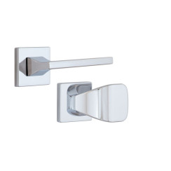 Ручка дверная ROSTEX KIRA H56 fix-mov SQUARE хром полированный 50-55мм универсальное Kira CR комплект