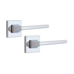 Ручка дверная ROSTEX KIRA H56 mov-mov SQUARE хром полированный 38-45мм универсальное Kira CR комплект