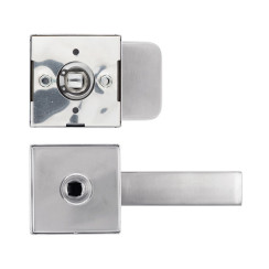Ручка дверная ROSTEX *QUADRUM H58 fix-mov SQUARE нерж.сталь мат 38-45мм насквозь Hranate/Treviso NEREZ MAT комплект
