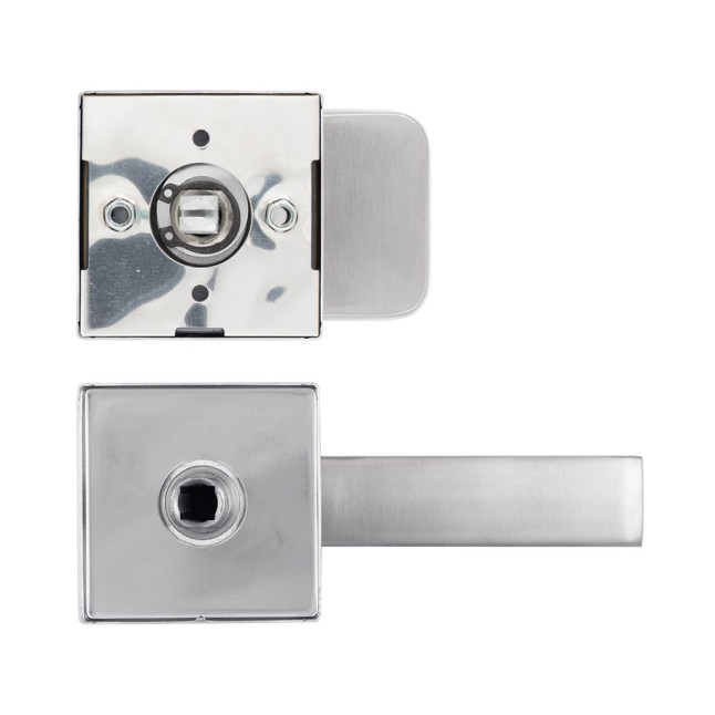 Ручка дверна ROSTEX *QUADRUM H58 fix-mov SQUARE Нерж.сталь_мат 38-45мм наскрізь Hranate/Treviso NEREZ_MAT Комплект