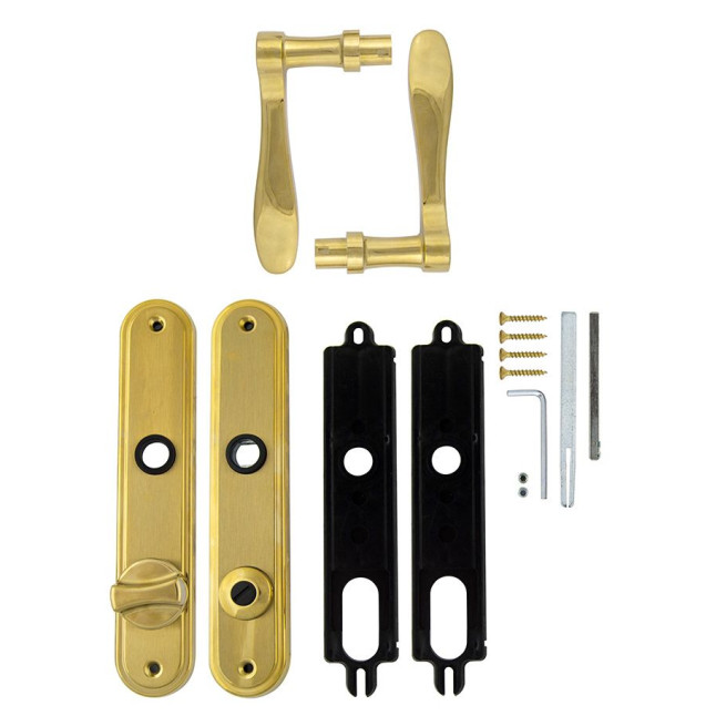 Ручка для дверей Rostex ELEGANT mov-mov WC Plate 72мм титан PVD мат 40-45мм накладные Elegant TI MAT комплект, шток 6мм