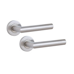 Ручка дверна ROSTEX VIGO ES52 mov-mov ROUND Нерж.сталь_мат 70-80мм універсальне Vigo NEREZ_MAT Комплект