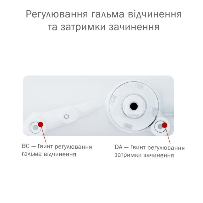Дотягувач накладний RYOBI 4550 DS-4550 WHITE BC/DA STD_HO_ARM EN_2-7+ до_200кг 1600мм