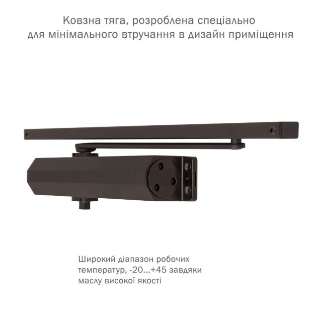 Дотягувач накладний RYOBI 3550 D-3554T DARK_BRONZE BC/DA SLD_ARM EN_4 85кг 1100мм FIRE