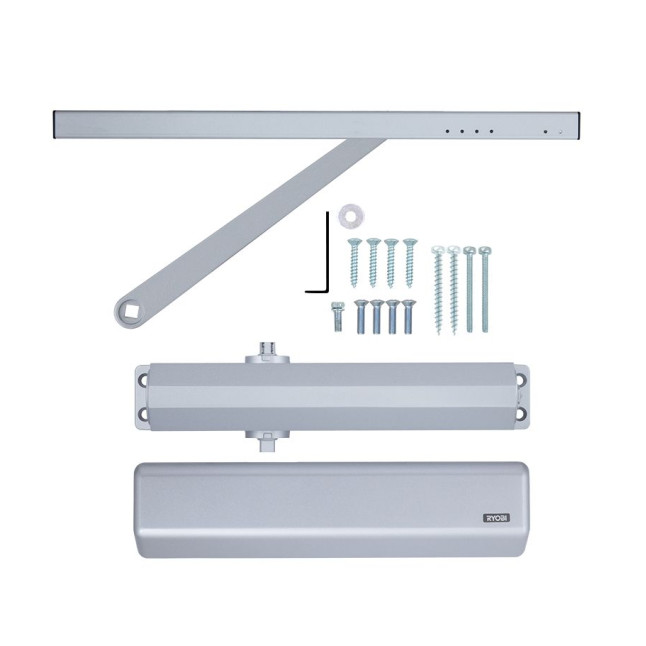 Доводчик накладной RYOBI 3550 D-3554T SILVER BC/DA SLD ARM EN 4 85кг 1100мм FIRE 