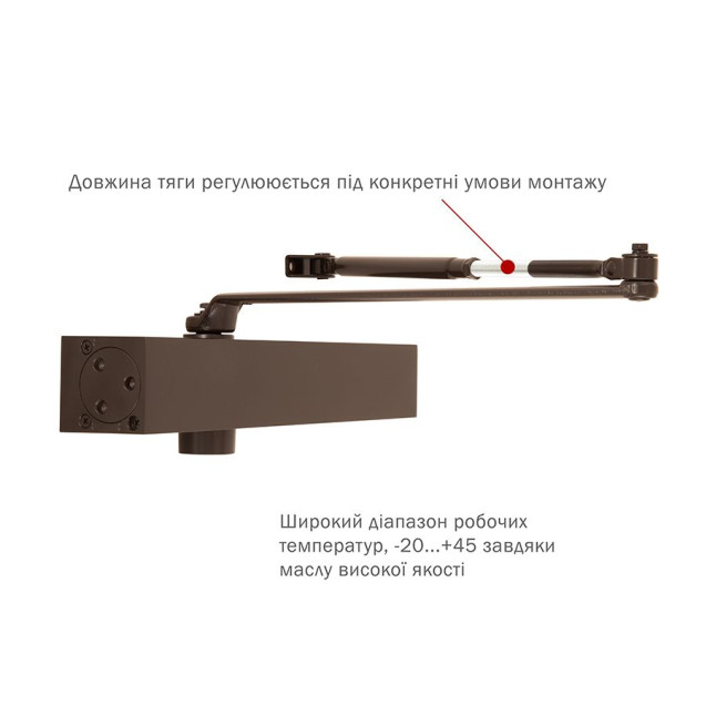 Дотягувач накладний RYOBI 1000 B1006 DARK_BRONZE BC STD_ARM EN_6 140кг 2700мм