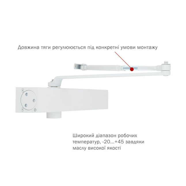 Дотягувач накладний RYOBI 1000 B1000V WHITE BC/DA STD_ARM EN_2/3/4/5 до_120кг 2400мм