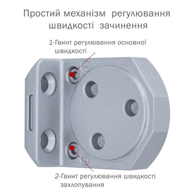 Дотягувач накладний RYOBI 3550 D-3550 SILVER BC/DA UNIV_ARM EN_2-5 до_100кг 1250мм FIRE