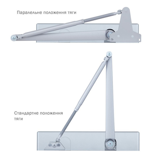 Доводчик накладной RYOBI 4550 D-4550 SILVER BC/DA UNIV ARM EN 2-7+ до 200кг 1600мм FIRE 