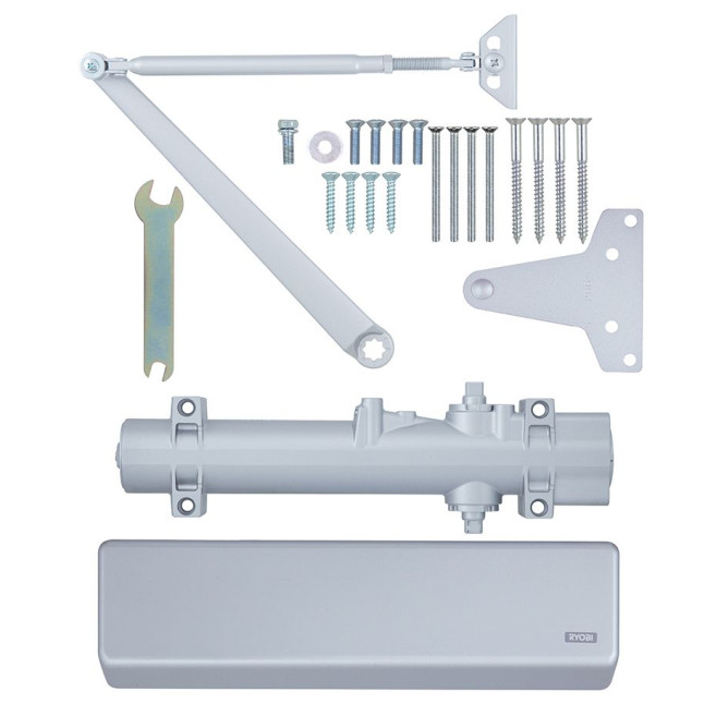 Доводчик накладной RYOBI 4550 D-4550 SILVER BC/DA UNIV ARM EN 2-7+ до 200кг 1600мм FIRE 