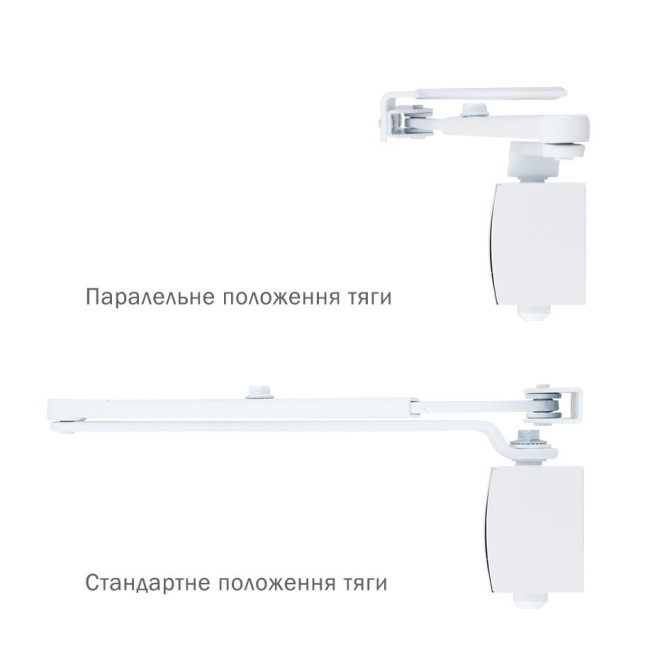Доводчик накладной RYOBI 1200 D-1200P(U) WHITE BC UNIV ARM EN 2/3/4 80кг 1100мм 