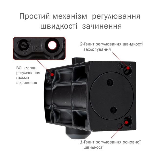 Дотягувач накладний RYOBI 1200 D-1200P(U) BLACK BC UNIV_ARM EN_2/3/4 80кг 1100мм