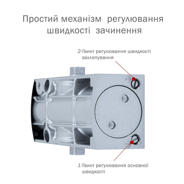 Доводчик накладной RYOBI 1200 D-1200T SILVER SLD HO ARM EN 3 60кг 950мм 